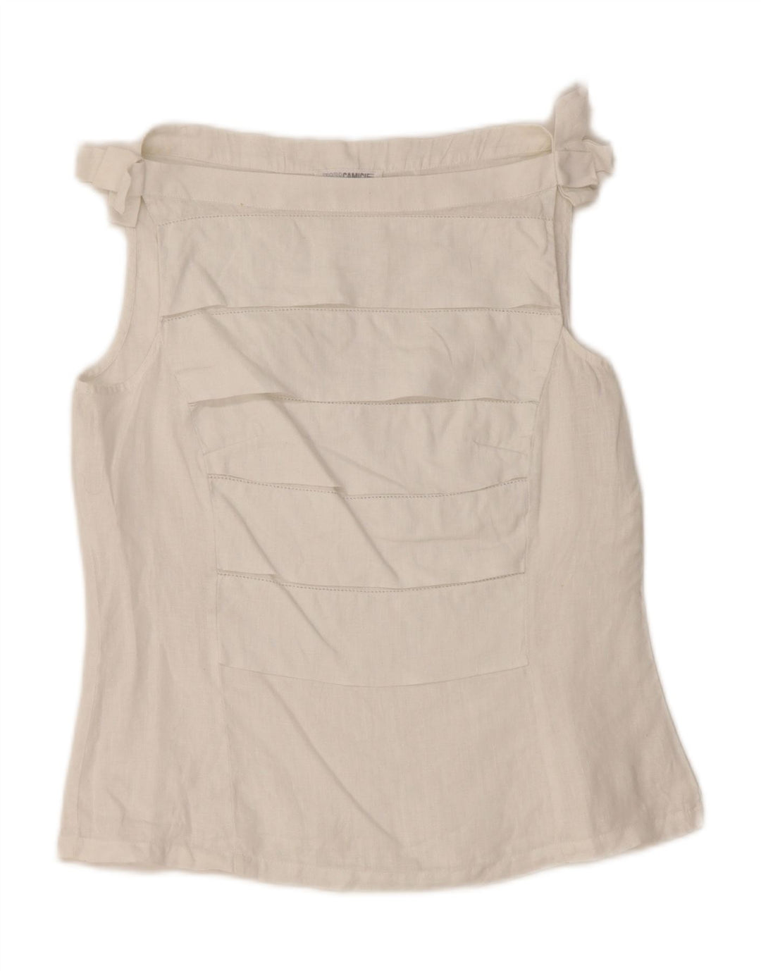 NARACAMICIE Γυναικεία Αμάνικη Μπλούζα Τοπ UK 8 Small White