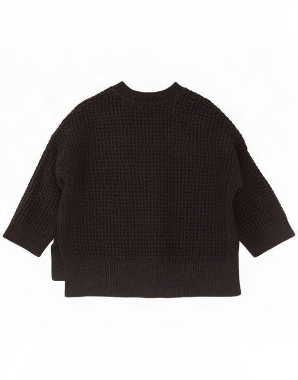 All Saints Womens Crew Jumper πουλόβερ UK 14 Medium Black Cotton