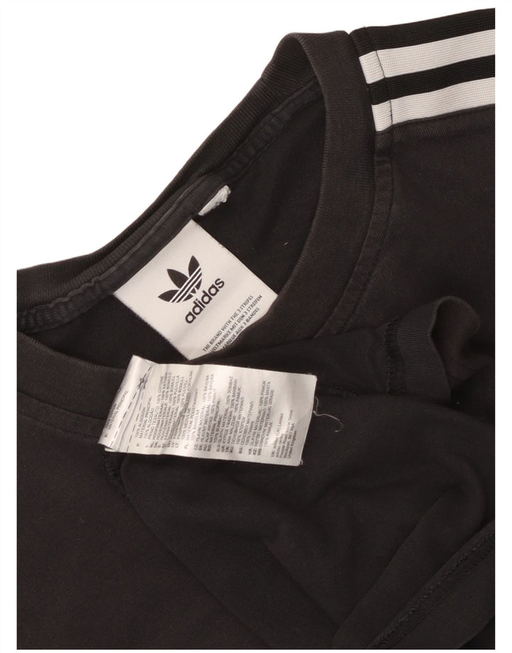 Ανδρικό T-Shirt Adidas Τοπ μεσαίο μαύρο βαμβακερό