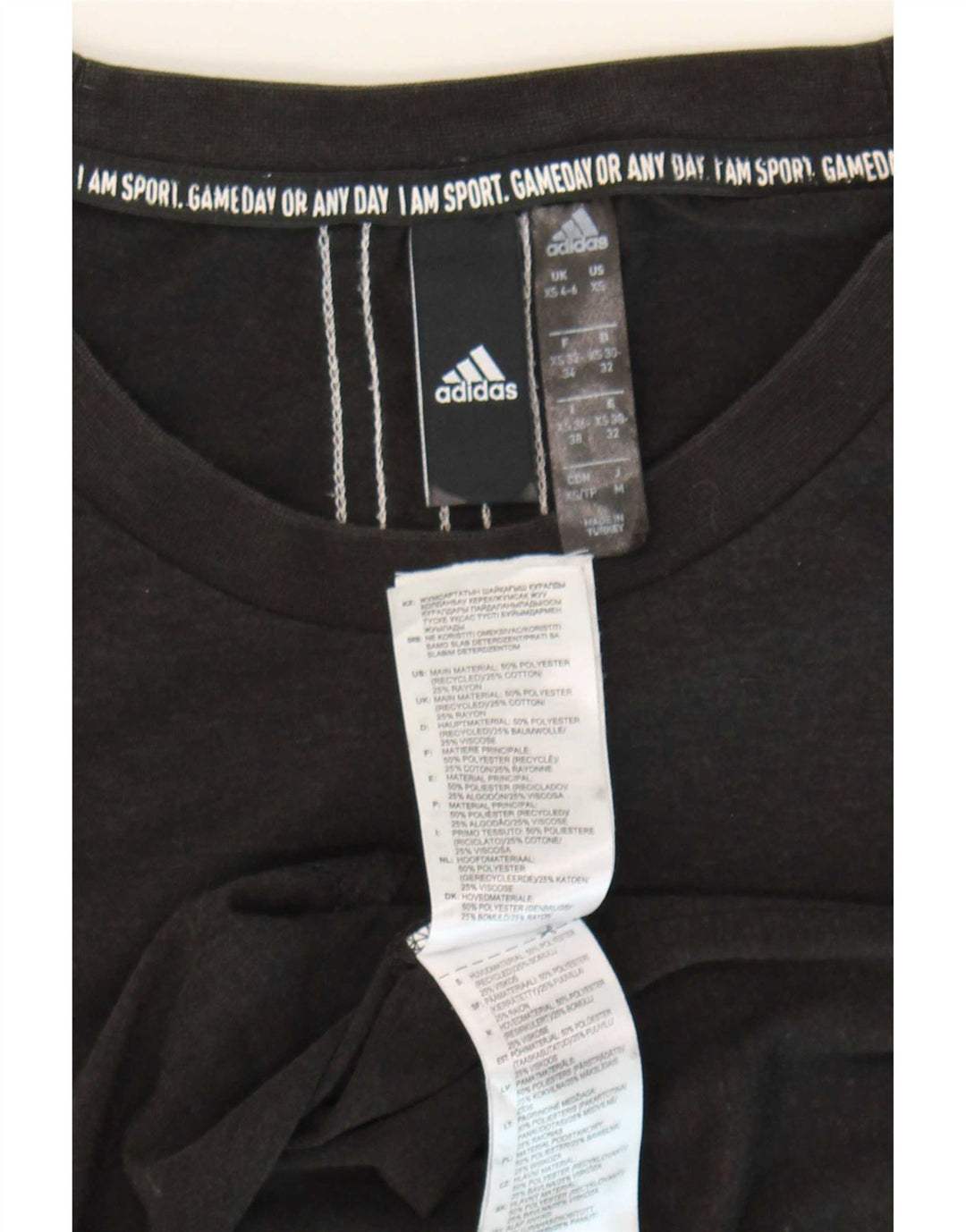 Adidas Γυναικείο T-Shirt Top UK 4/6 XS Grey Polyester
