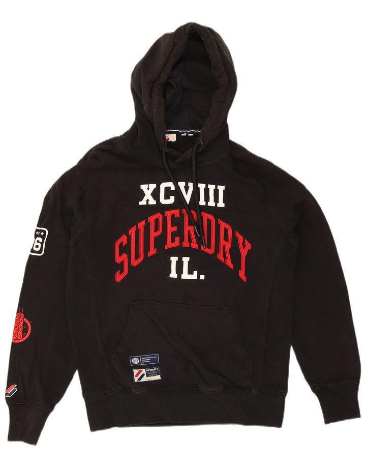 Ανδρικό γραφικό κουκούλα Superdry, μαύρο μαύρο