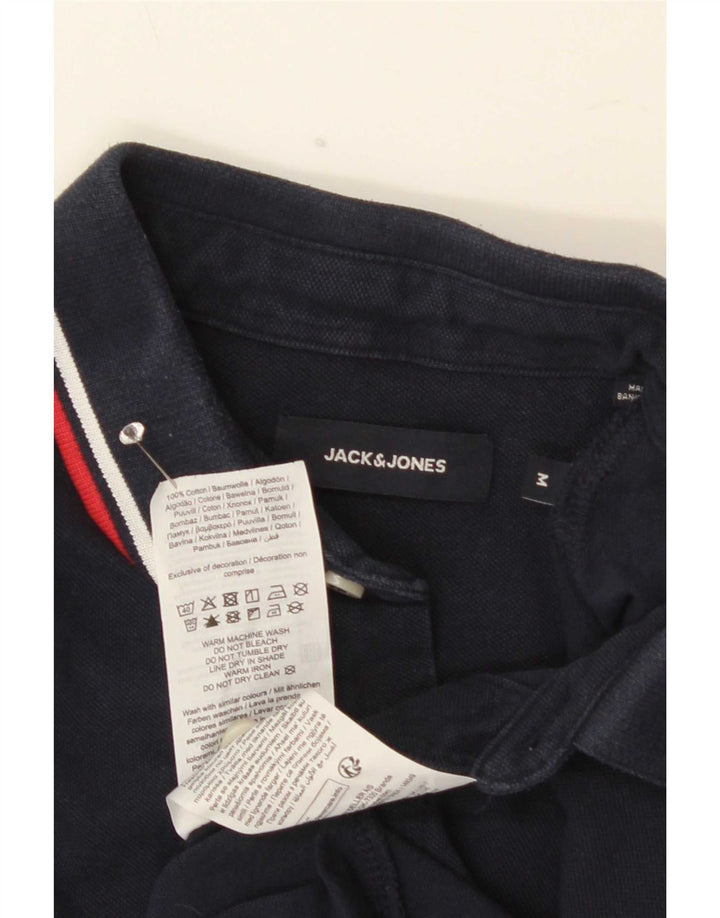 Ανδρικό μπλουζάκι πόλο Jack & Jones, Βαμβακερό, με μεσαίο ναυτικό μπλε ριγέ