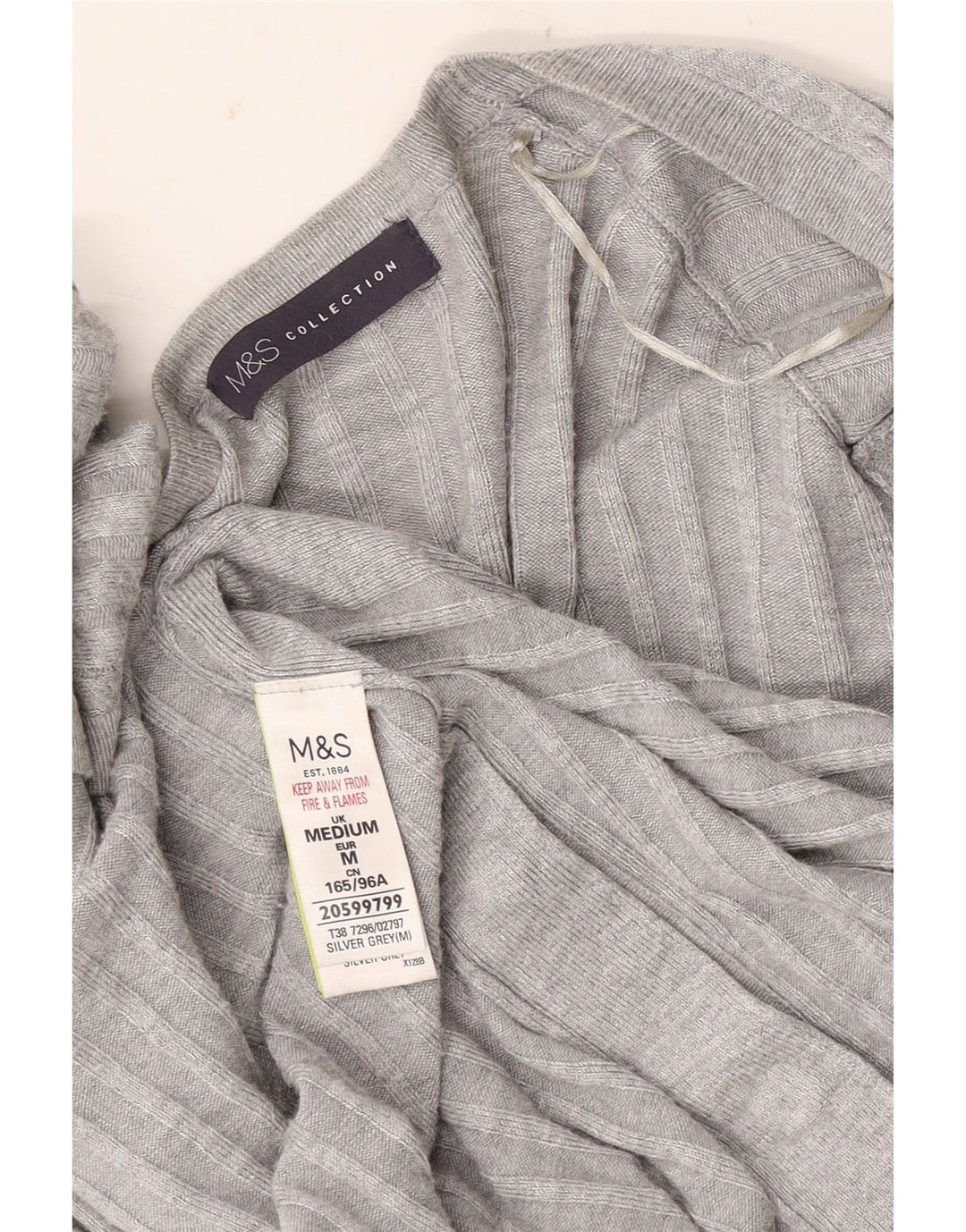 Marks & Spencer Γυναικείο πουλόβερ Longline Cardigan UK 14 Medium Grey