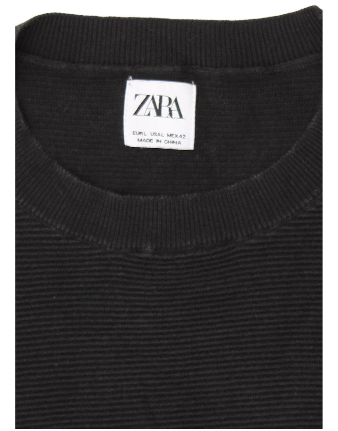 Zara Ανδρικό πουλόβερ με λαιμόκοψη μεγάλο μαύρο