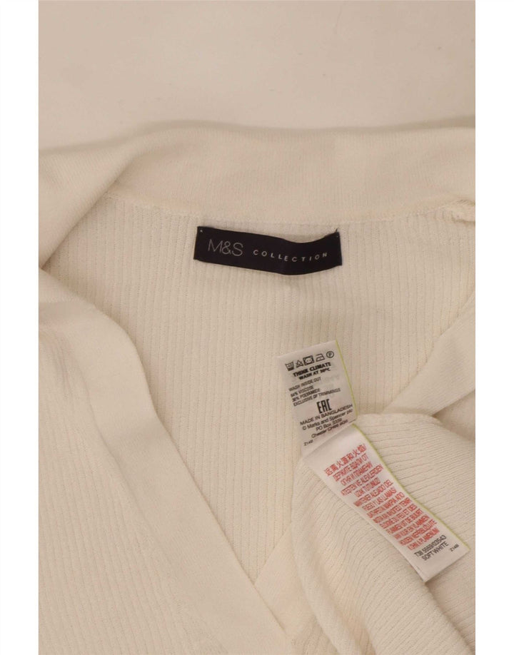 Marks & Spencer Γυναικείο πουκάμισο πόλο UK 10 Small White Viscose