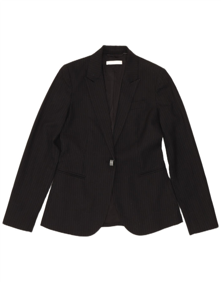 Stefanel Γυναικεία φόρμα 2 τεμαχίων με 1 κουμπί IT 40 Small W28 L28 Μαύρη ρίγα