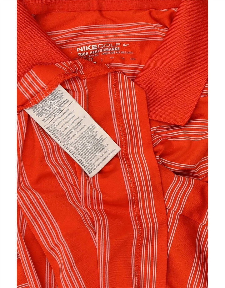 Ανδρικό μπλουζάκι Nike Dri Fit Polo 2XL πορτοκαλί ριγέ πολυεστέρα