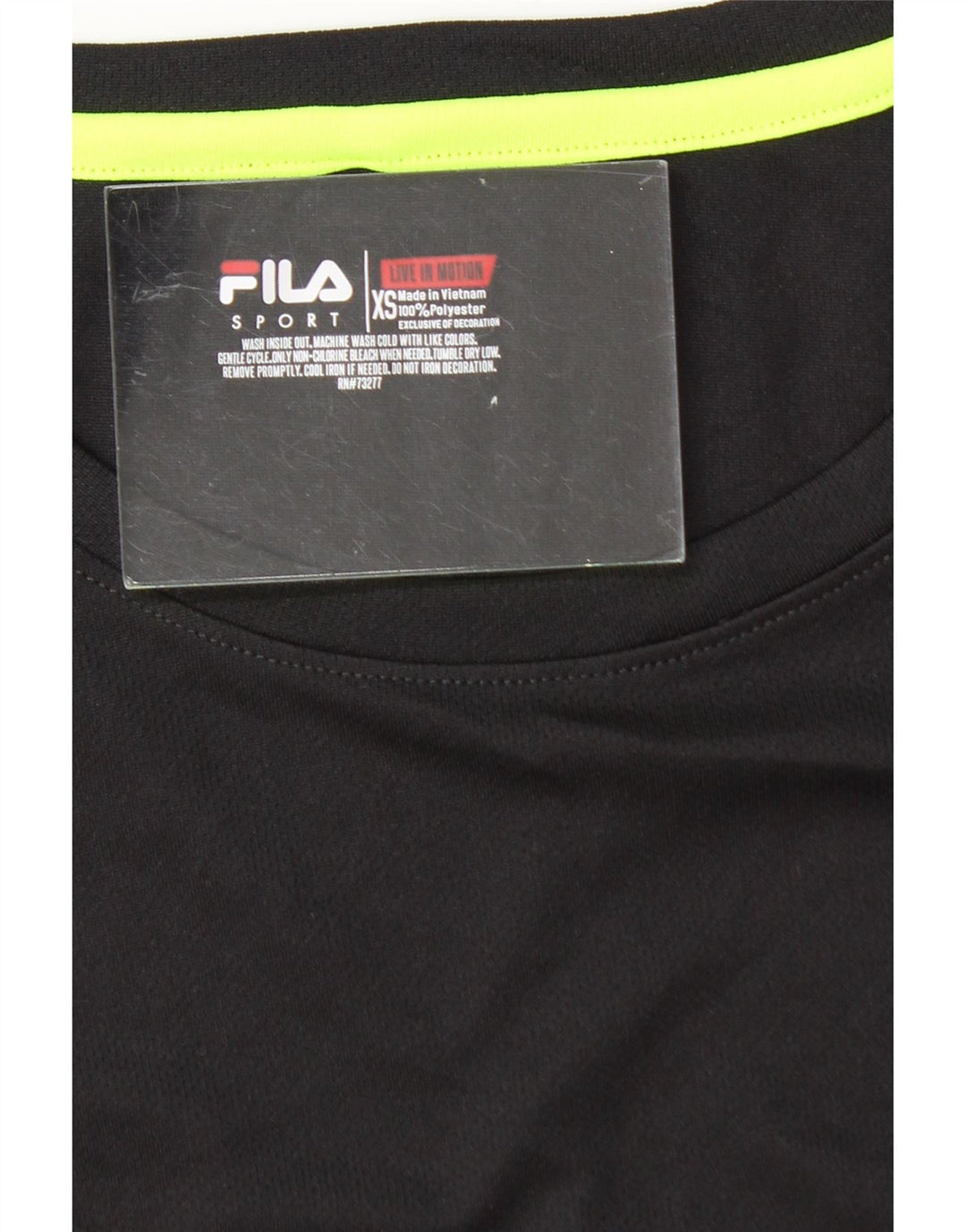 FILA Womens T-Shirt Top UK 6 XS Black Polyester Vintage Fila and Second-Hand Fila from Messina Hembry 