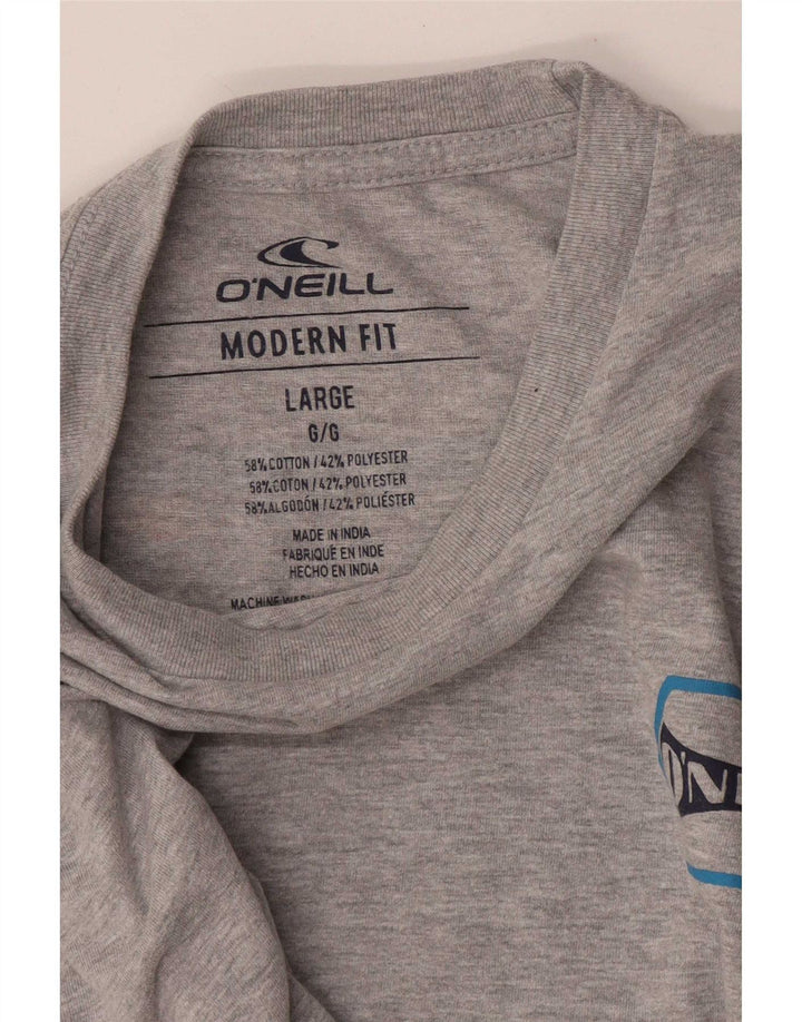 Ανδρικό T-Shirt με μοντέρνα εφαρμογή γραφικό O'Neill Top μεγάλο γκρι βαμβακερό