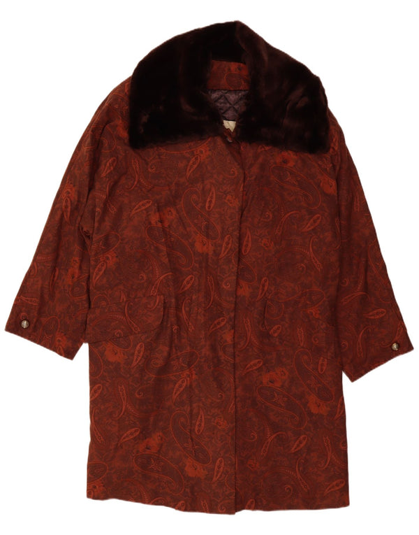 MICHAEL MORTELL Γυναικείο Oversized Πανωφόρι UK 12 Medium Brown Paisley