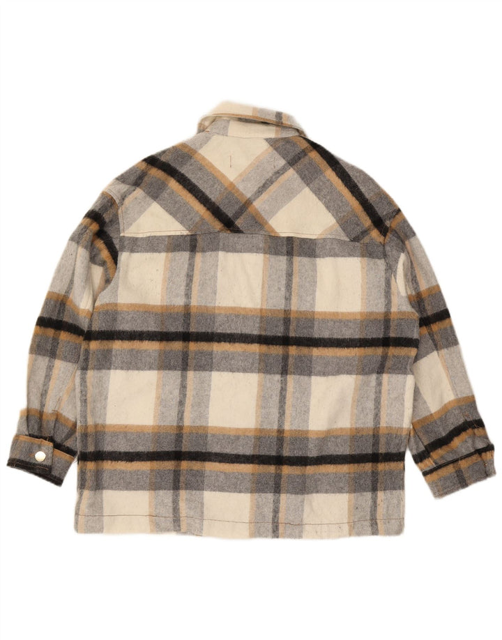 ZARA Womens Oversized Lumberjack  Flannel Shirt UK 14 Medium Grey Check