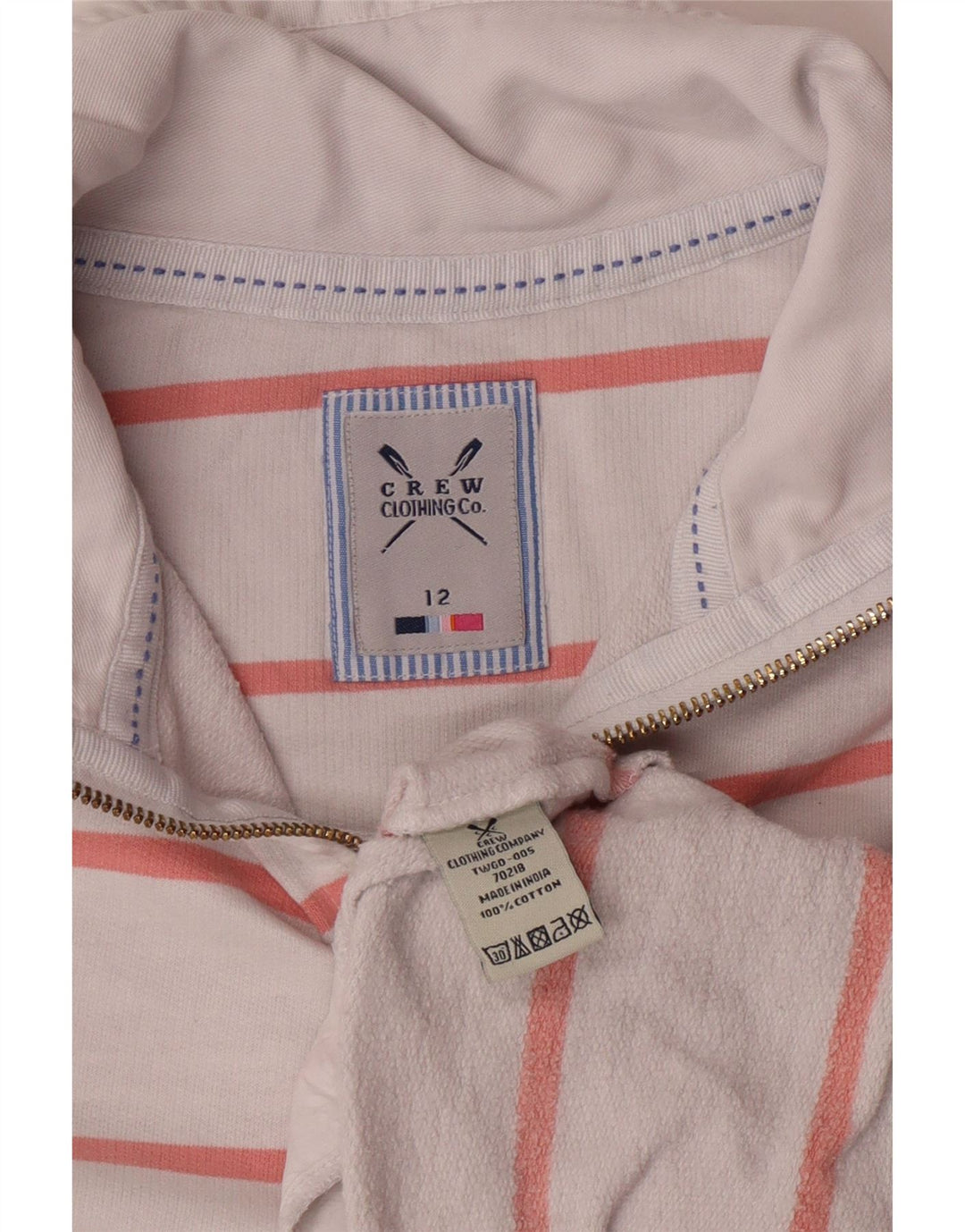 CREW CLOTHING Γυναικεία φούτερ με φερμουάρ Jumper UK 12 Medium White Ride