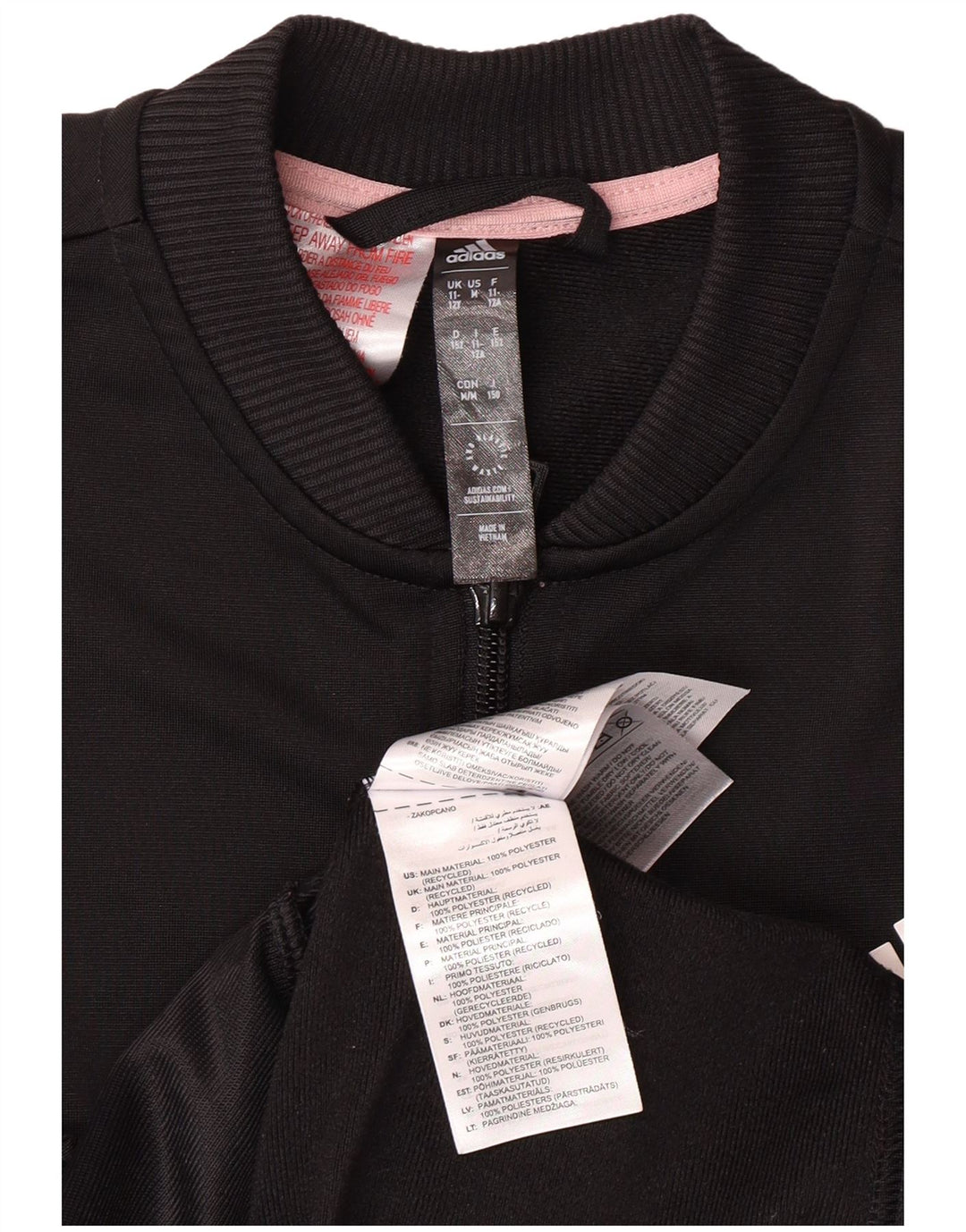 Κορίτσια αθλητική φόρμα ADIDAS Top Jacket 11-12 Years Black Polyester