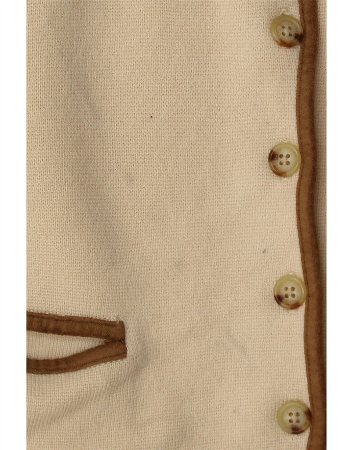 Ralph Lauren Γυναικείο πουλόβερ ζακέτα UK 12 μεσαίο μπεζ μαλλί Merino