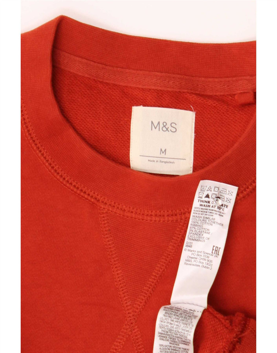 Ανδρική φούτερ Marks & Spencer Jumper Μεσαίο κόκκινο βαμβακερό
