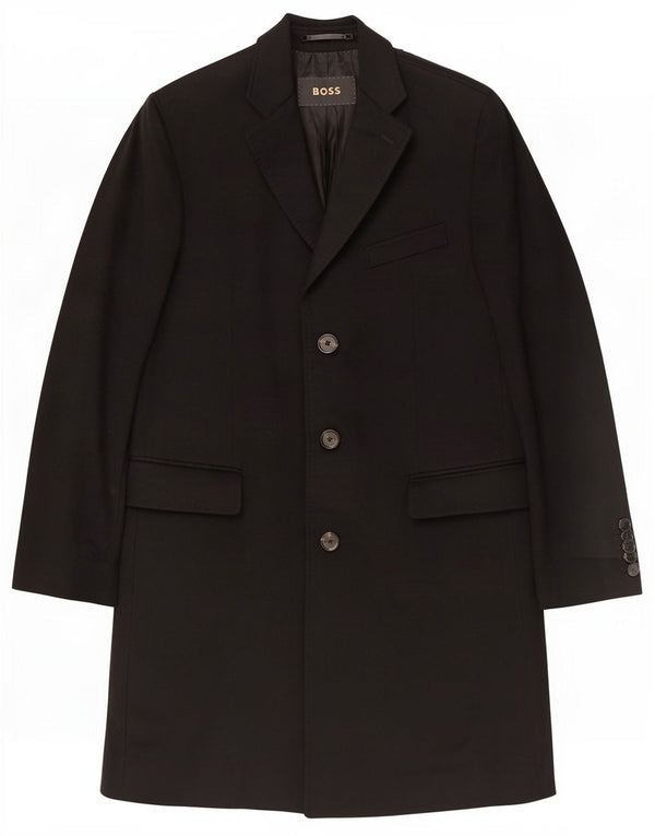 Ανδρικό πανωφόρι Hugo Boss Colombo UK 52 XL Μαύρο Κασμίρ