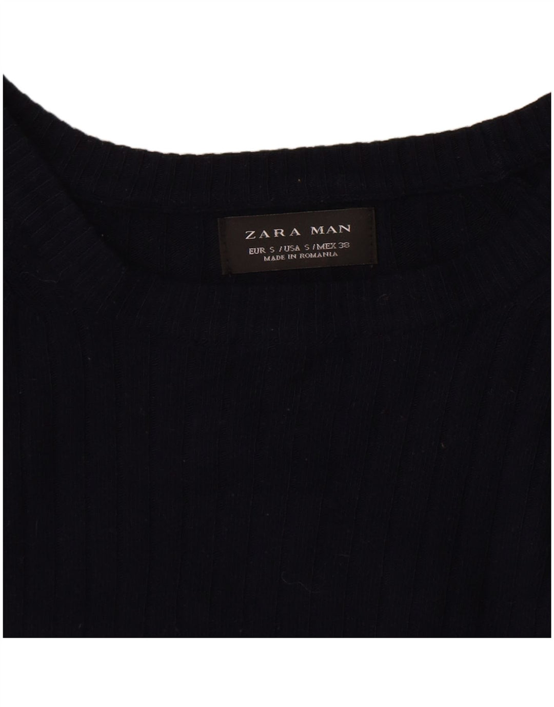 Ανδρικό πουλόβερ Zara Boat Neck Jumper Small Navy Blue