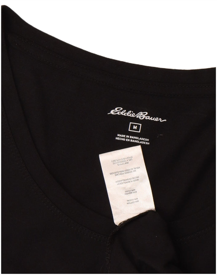 Γυναικείο T-Shirt Eddie Bauer Top UK 12 μεσαίο μαύρο βαμβακερό
