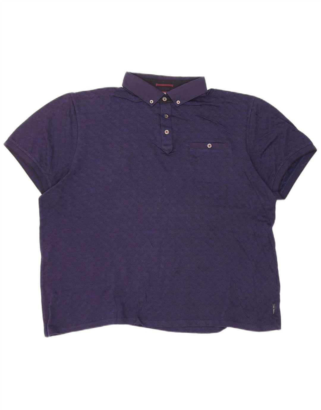 Ted Baker Ανδρικό μπλουζάκι πόλο νούμερο 6 2XL Navy Blue Check Cotton