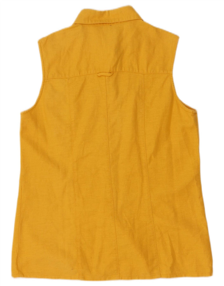 Ragazza Γυναικείο Αμάνικο Μπλούζα UK 12 Medium Yellow
