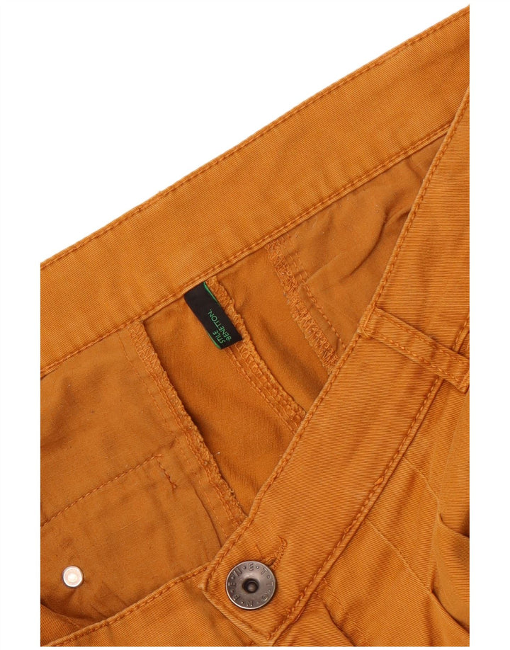 Γυναικείο παντελόνι Chino με καρφίτσες Benetton W34 L29 Πορτοκαλί