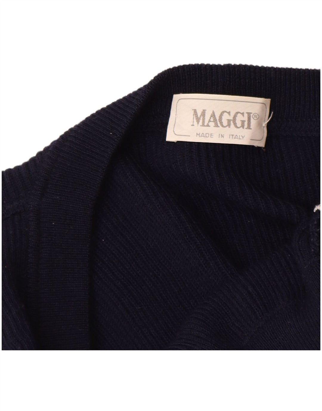 Ανδρικό πουλόβερ με ζακέτα VINTAGE Medium Navy Blue New Wool