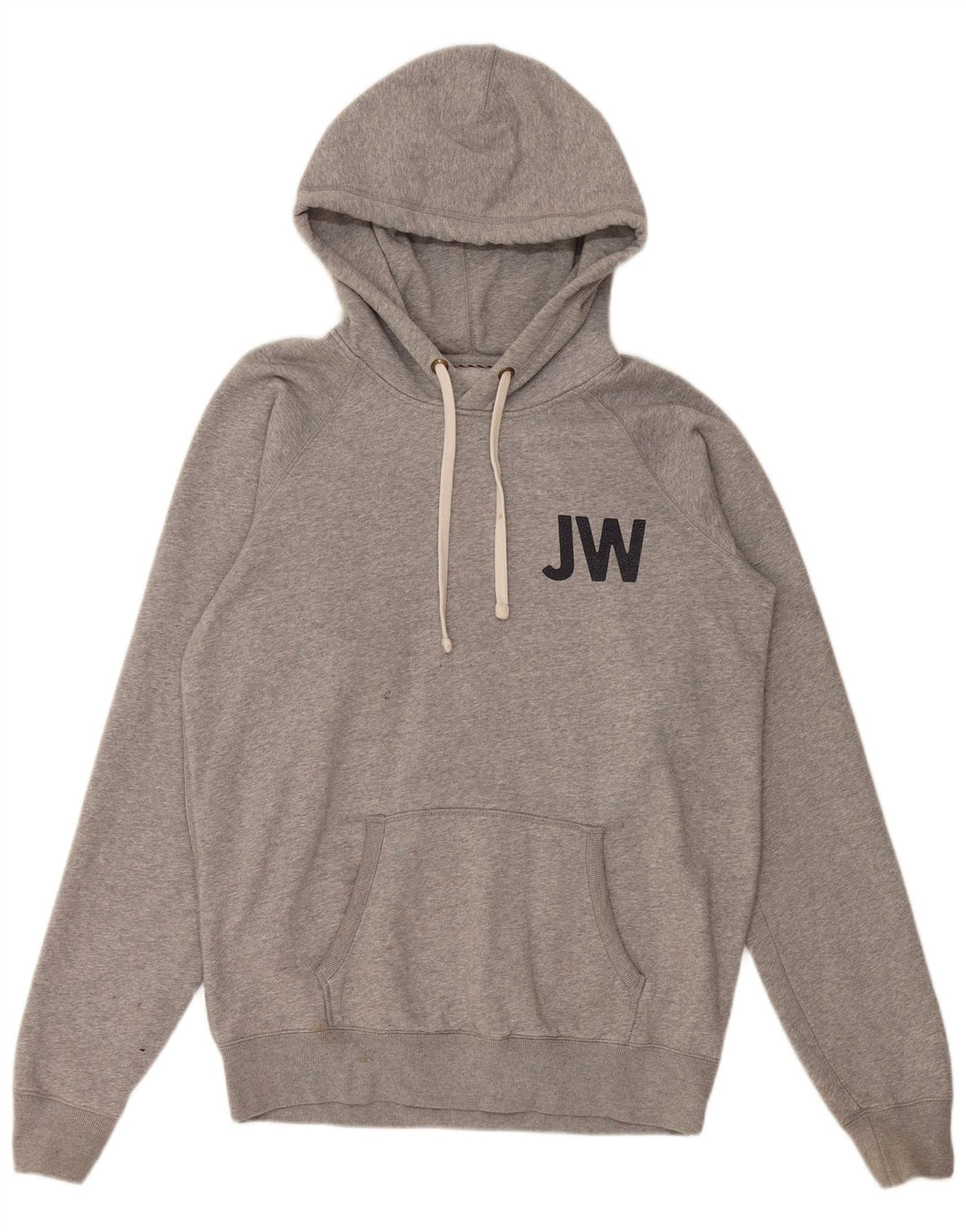 JACK WILLS Mens Graphic Hoodie Jumper Small Grey Cotton