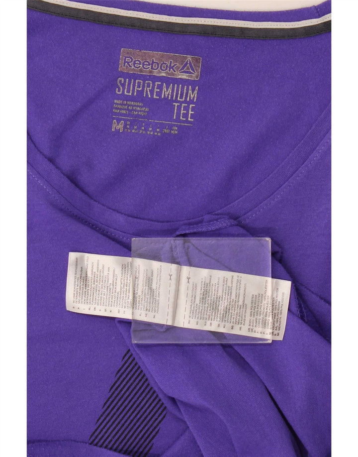 Reebok Γυναικείο T-Shirt Top UK 12 Medium Purple Polyester