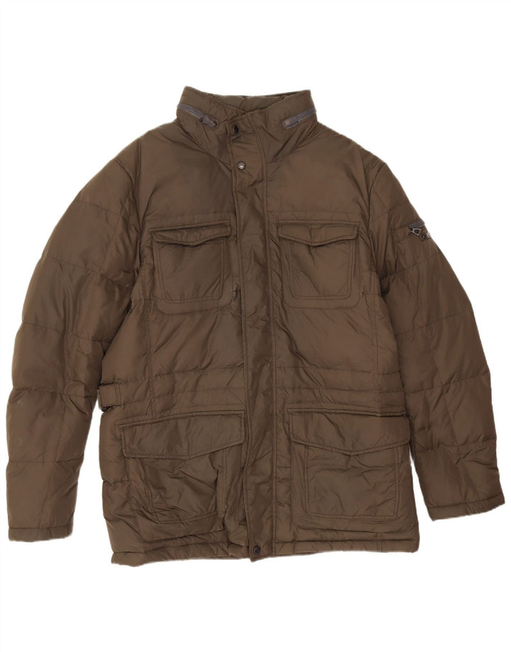 Ανδρικό μπουφάν Geox με κουκούλα με επένδυση UK 42 XL Khaki Polyamide