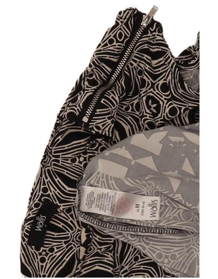Wallis Γυναικείο Αμάνικο Φόρεμα Shift UK 12 Medium μαύρο γεωμετρικό πολυεστέρα