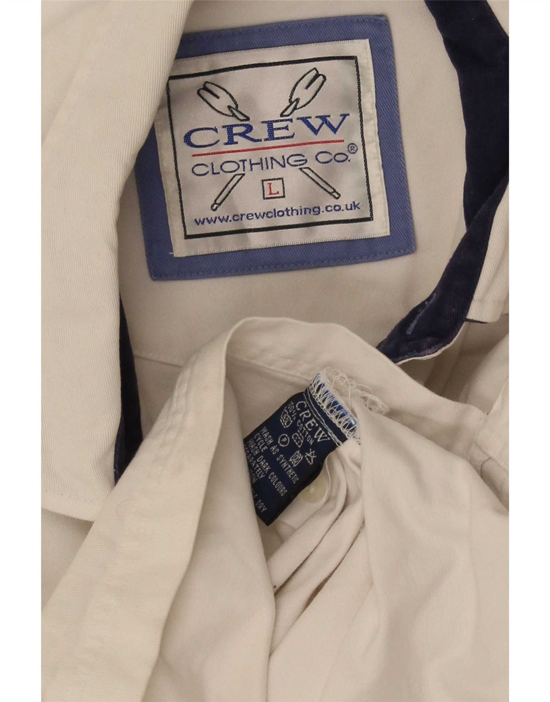 Crew Clothing Ανδρικό πουλόβερ πουκάμισο μεγάλο λευκό ριγέ βαμβακερό