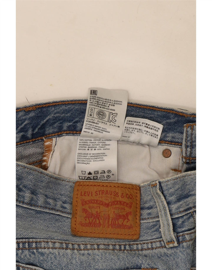 Γυναικεία Μίνι τζιν φούστα ταλαιπωρημένη Levi's W28 Μεσαίο μπλε βαμβακερό