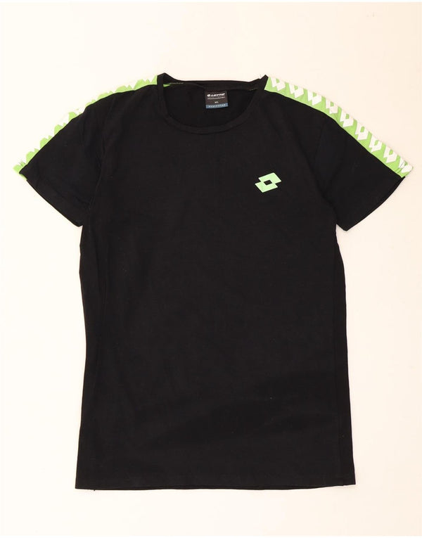 Ανδρικό γραφικό μπλουζάκι Lotto Top Medium Black Colourblock Βαμβακερό