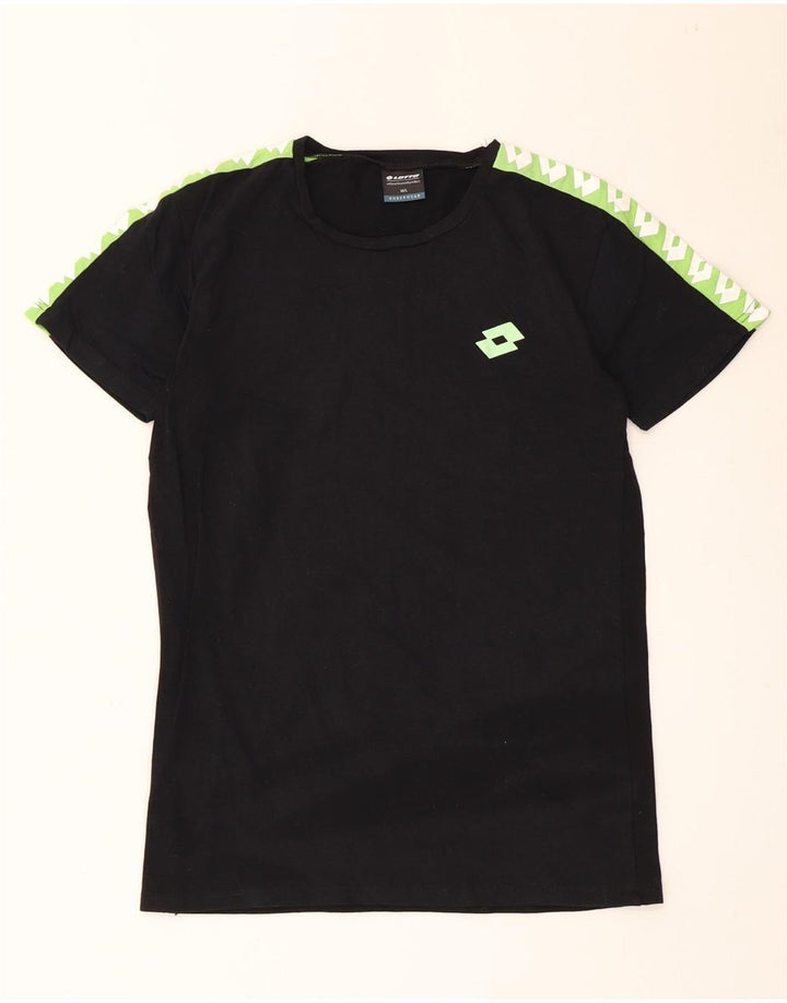 Ανδρικό γραφικό μπλουζάκι Lotto Top Medium Black Colourblock Βαμβακερό