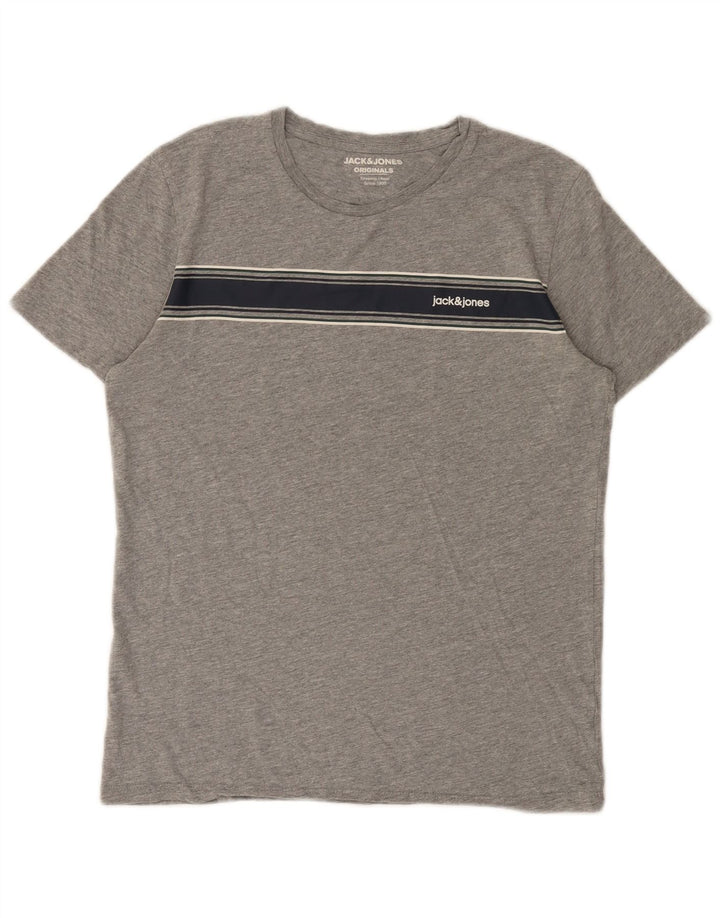 Jack & Jones Ανδρικό T-Shirt Top Small Grey Colourblock