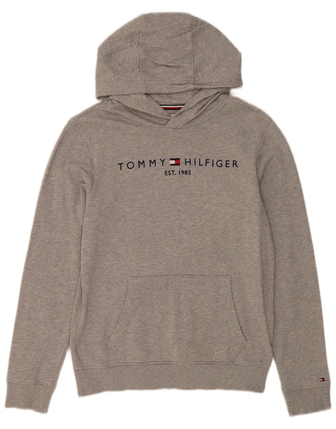 TOMMY HILFIGER Γραφικό μπλουζάκι με κουκούλα για κορίτσια 13-14 ετών Βαμβάκι με γκρι φλύκταινες