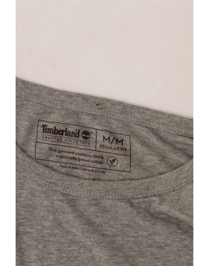 TIMBERLAND Ανδρικό γραφικό μπλουζάκι με κανονική εφαρμογή Τοπ μεσαίου γκρι βαμβακερό