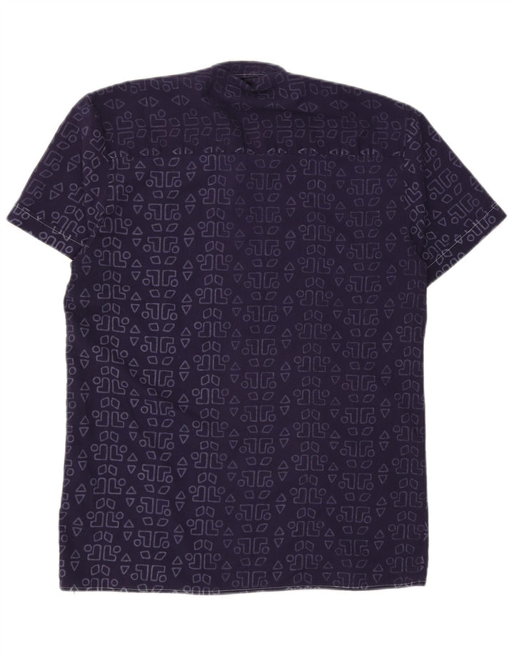 Vintage Ανδρικό γραφικό πουκάμισο Μέγεθος 39/40 Medium Navy Blue γεωμετρικό