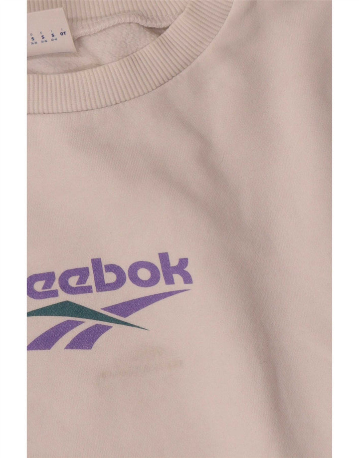 Γυναικεία φούτερ Reebok Oversized Crop Jumper UK 8/10 Small White