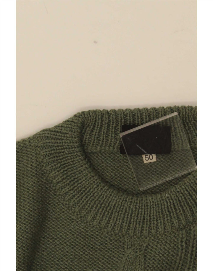 Vintage Ανδρικό πουλόβερ με λαιμόκοψη IT 50 Medium Green