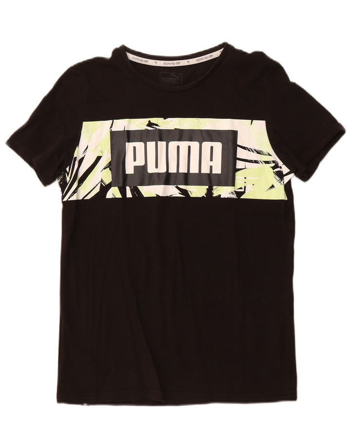 Γραφικό T-Shirt PUMA Boys Top 13-14 ετών Μαύρο βαμβακερό