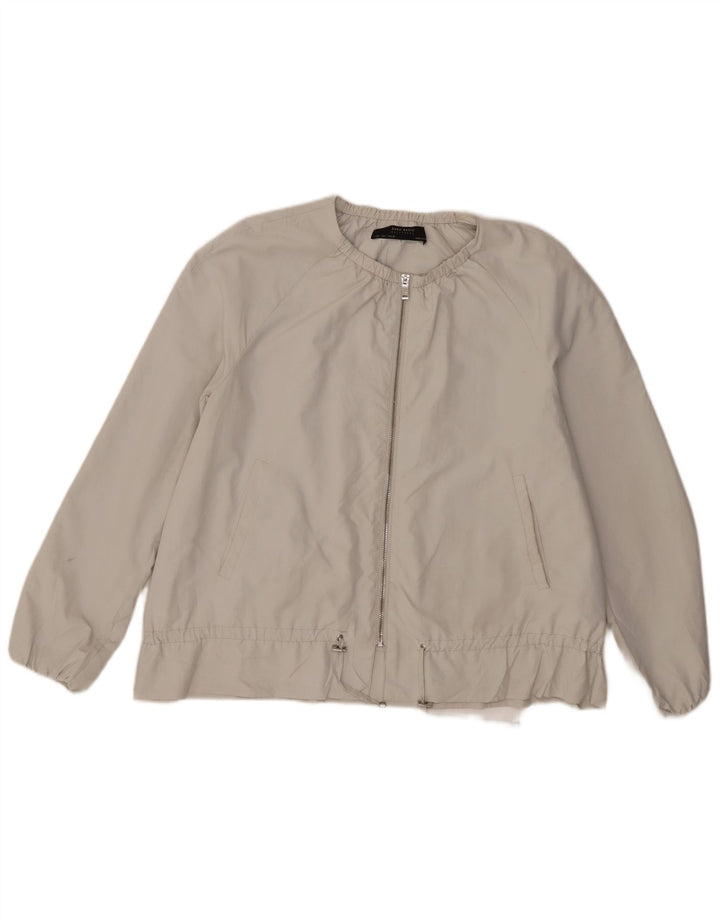 Zara Γυναικείο Bomber Jacket UK 16 Large Grey Polyester