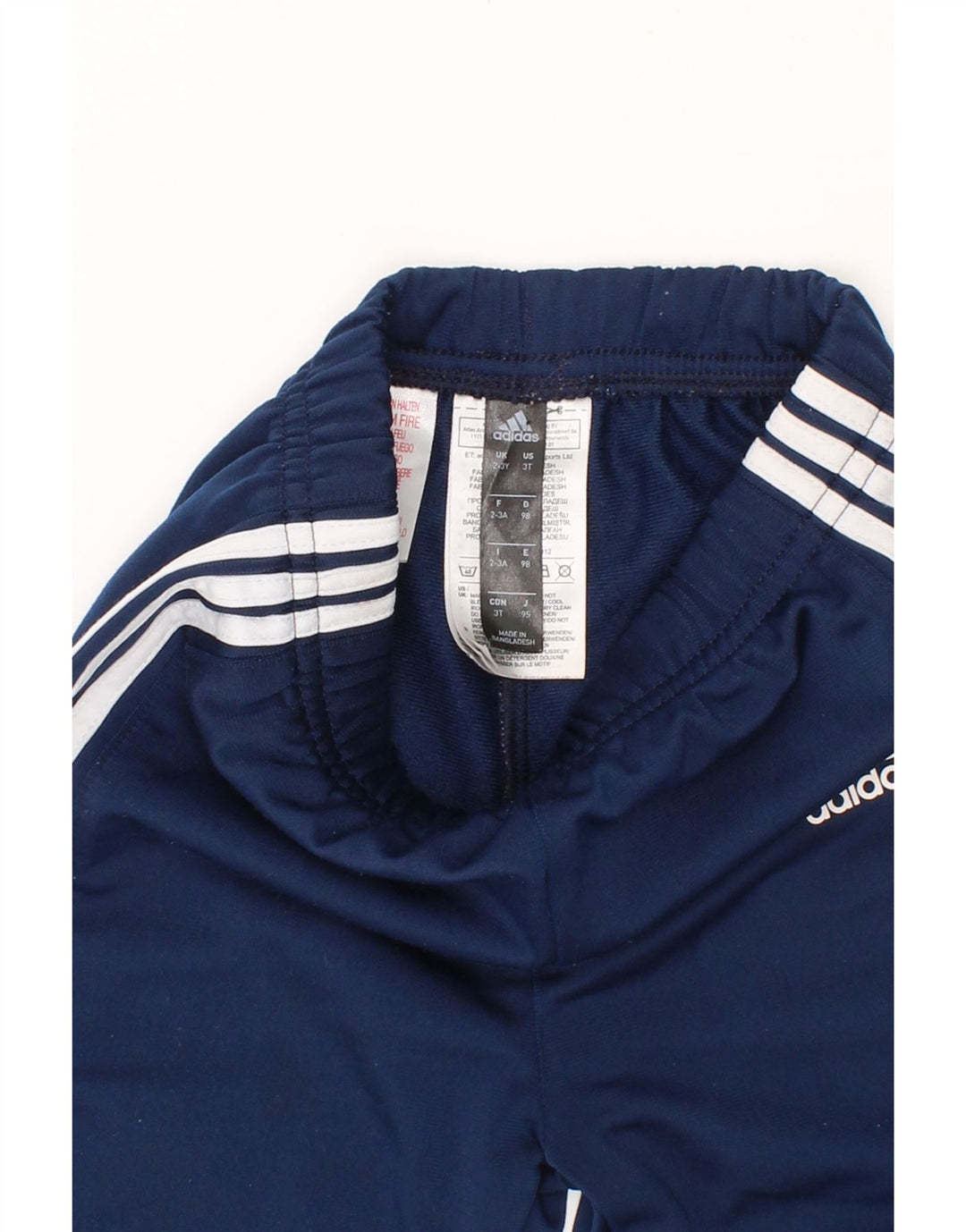 ADIDAS Boys Tracksuit Trousers 2-3 Years Navy Blue Colourblock Polyester Vintage Adidas and Second-Hand Adidas from Messina Hembry 
