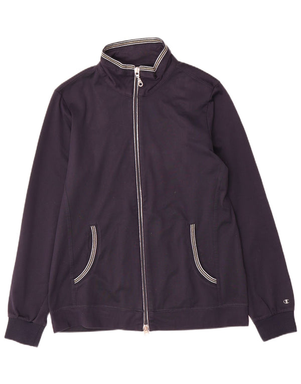 Champion Womens Easy Fit Top Jacket UK 14 Medium Navy Blue