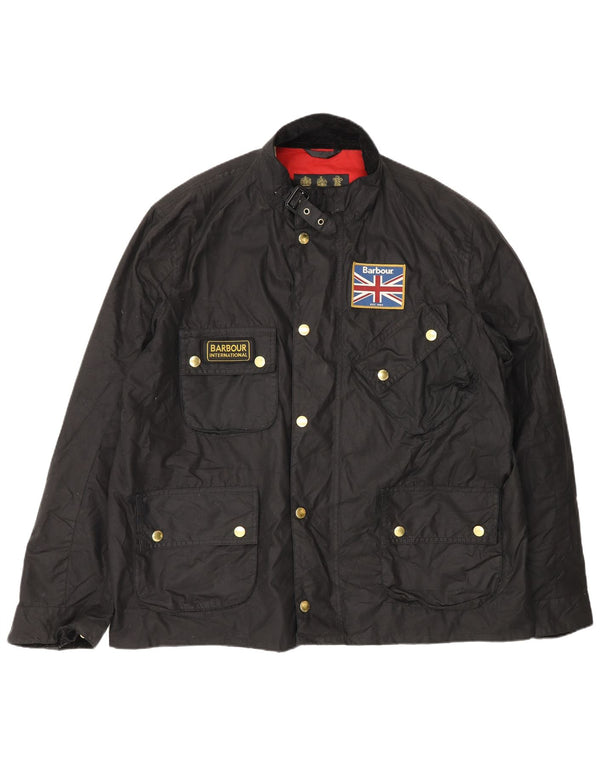 Ανδρικό κερωμένο βαμβακερό μπουφάν Barbour UK 44 2XL Μαύρο βαμβακερό