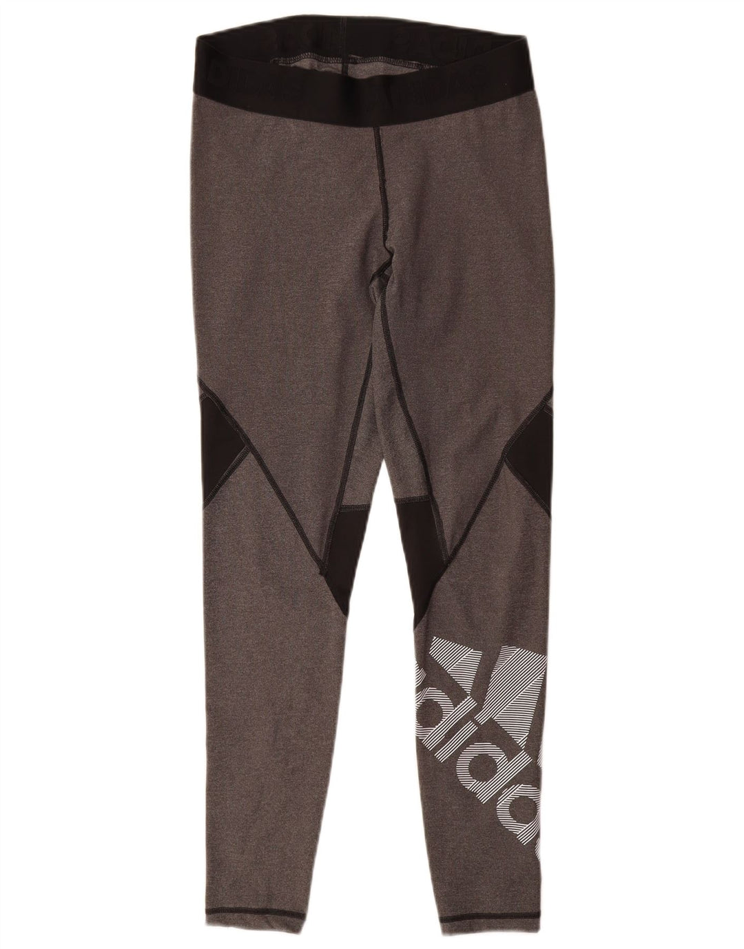 Γυναικεία γραφικά κολάν Adidas UK 12/14 Medium Grey Colorblock Polyester