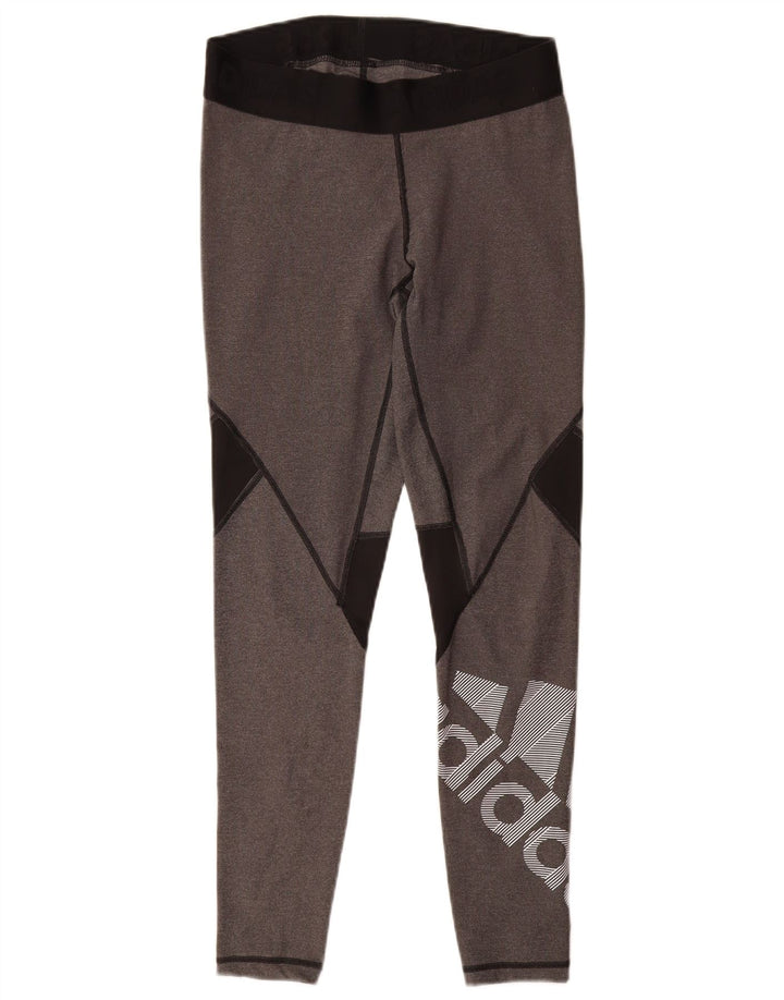 Γυναικεία γραφικά κολάν Adidas UK 12/14 Medium Grey Colorblock Polyester
