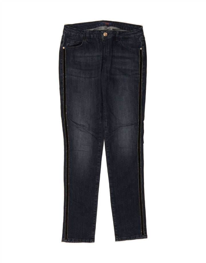 TRUSSARDI Womens Slim Jeans W34 L33 Navy Blue Vintage Trussardi and Second-Hand Trussardi from Messina Hembry 