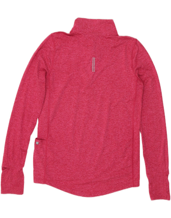 Nike γυναικείο Dri Fit με φερμουάρ με μακρυμάνικο μπλουζάκι UK 6 XS Pink Polyester