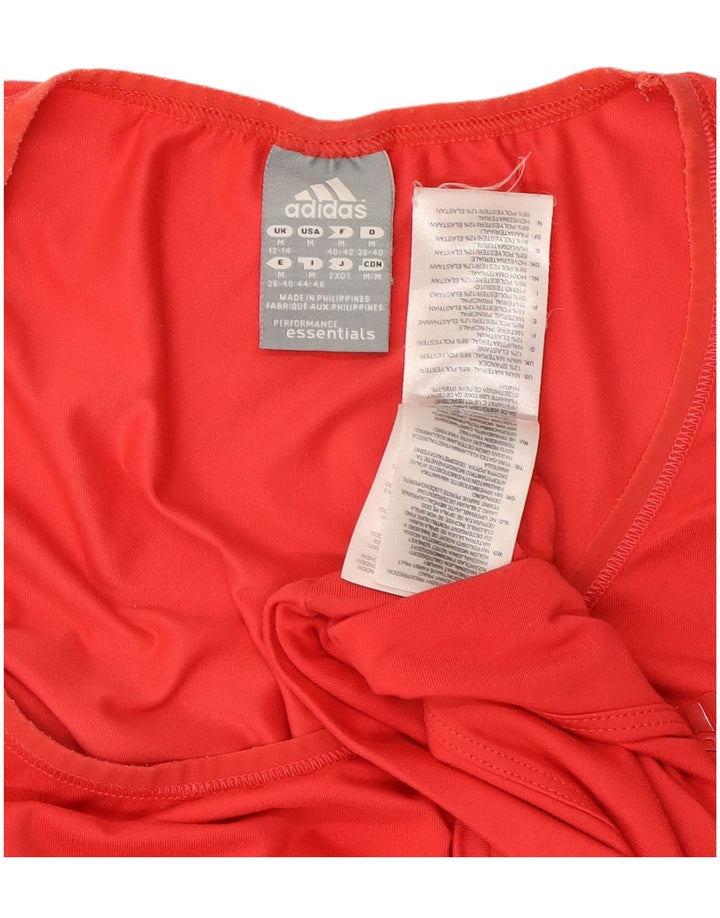 Γυναικείο T-Shirt Climalite ADIDAS Top UK 12/14 Μεσαίο κόκκινο πολυεστέρα